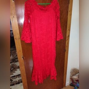 Red long formal. Size Large
